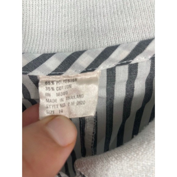 VTG POLO Dress w/Front Pockets Black White Stripe Boating Sailing Sz 14 - Picture 11 of 13